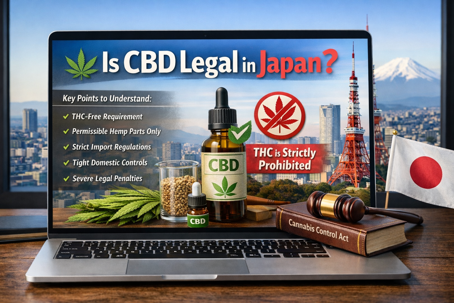 CBD legality in Japan: THC-free requirement, strict regulations, and legal penalties under the Cannabis Control Act